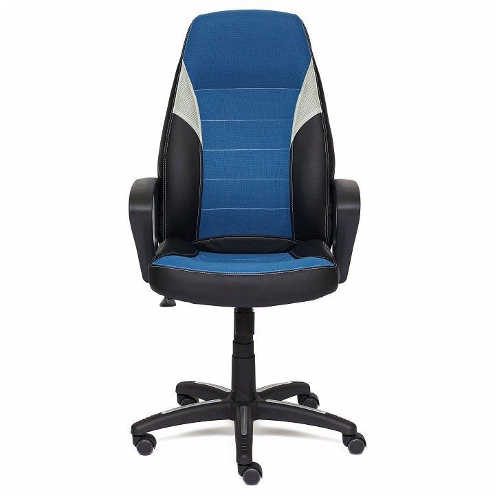 компьютерное кресло inter кож/зам/ткань, черный/синий/серый , 36-6/с24/14