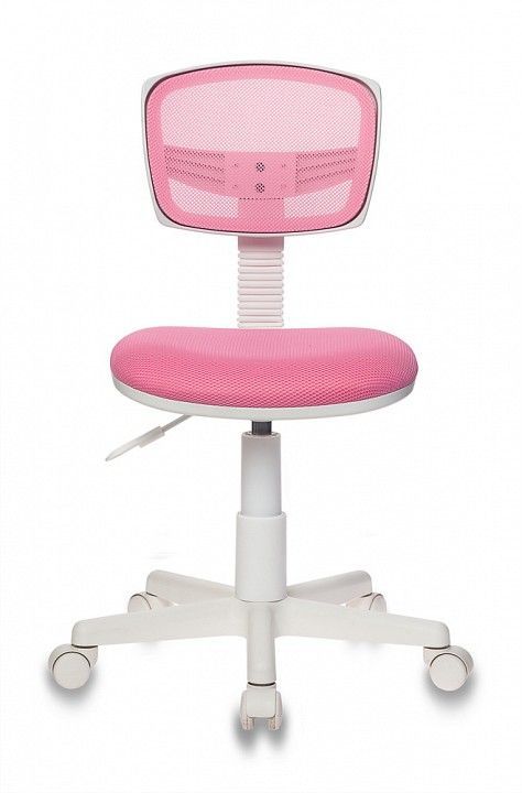 кресло детское бюрократ ch-w299/pk/tw-13a спинка сетка розовый tw-06a tw-13a (пластик белый)