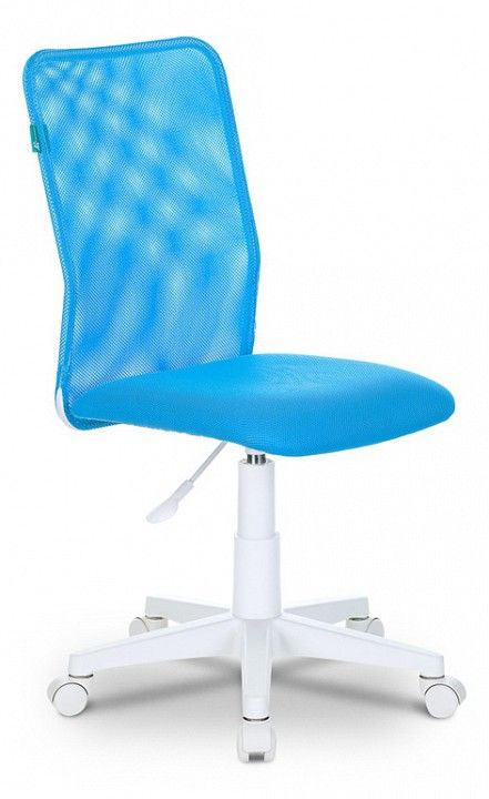 кресло детское бюрократ kd-9/wh/tw-55 голубой tw-31 tw-55 сетка/ткань (пластик белый)