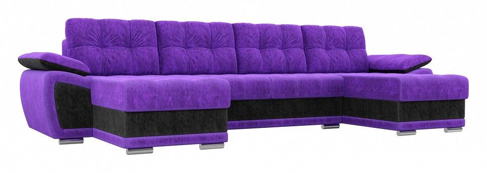 диван нэстор п,велюр фиолетовый вставка  черная