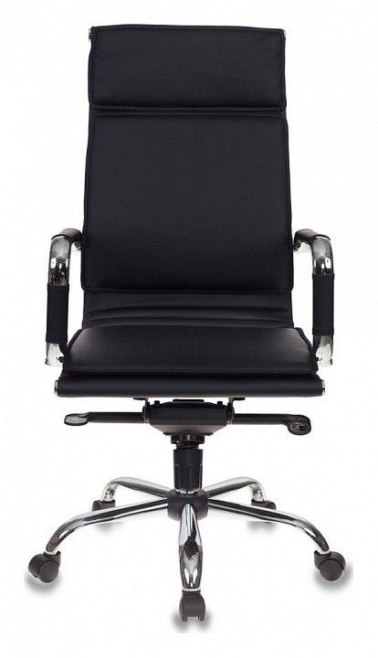 кресло руководителя бюрократ ch-993mb/black черный искусственная кожа крестовина хром