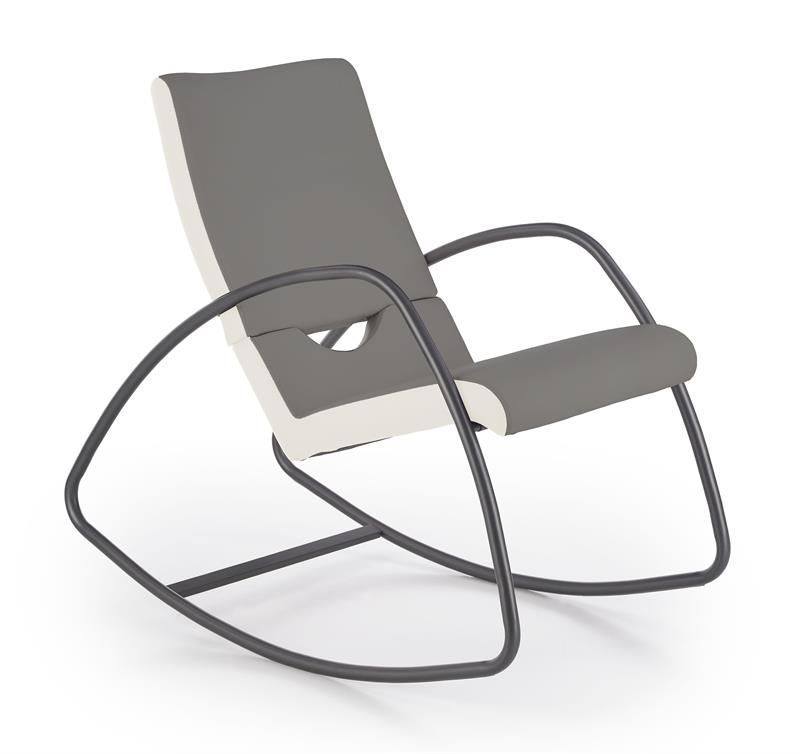 кресло-качалка halmar balance серо-белое