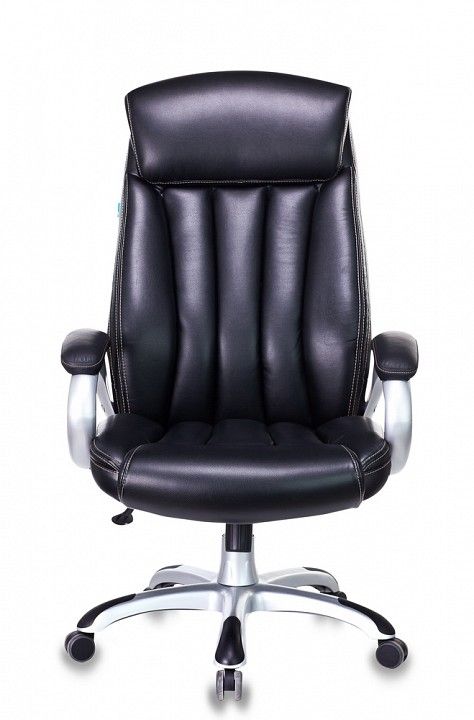 кресло руководителя бюрократ t-9922/black-pu черный искусственная кожа (пластик серебро)