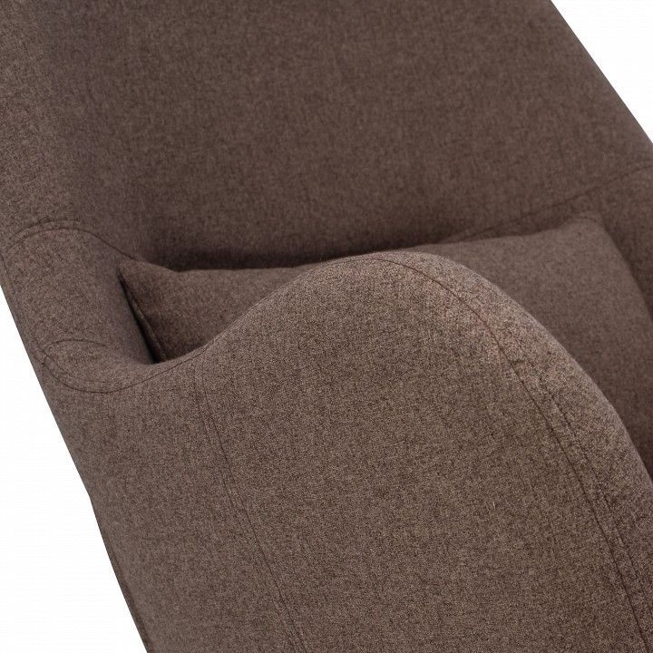кресло-качалка leset duglas металл: черный,деревянные пользья: натуральный,ткань: kr908-4 кофе
