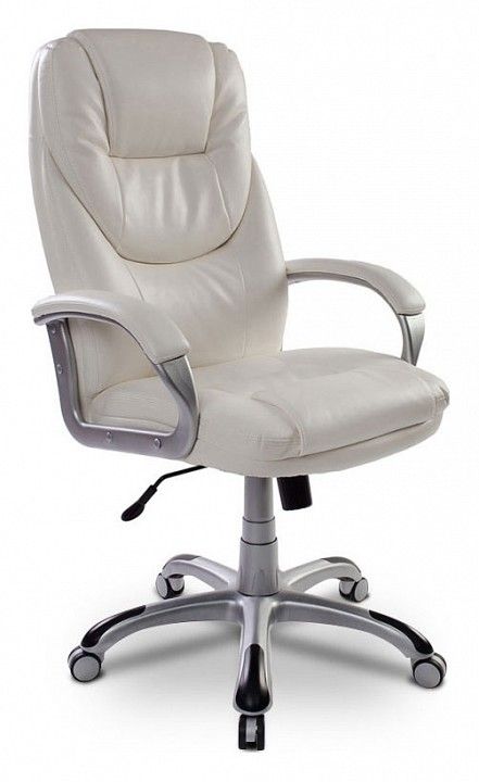 кресло руководителя бюрократ t-9905s/white белый искусственная кожа (пластик серебро)