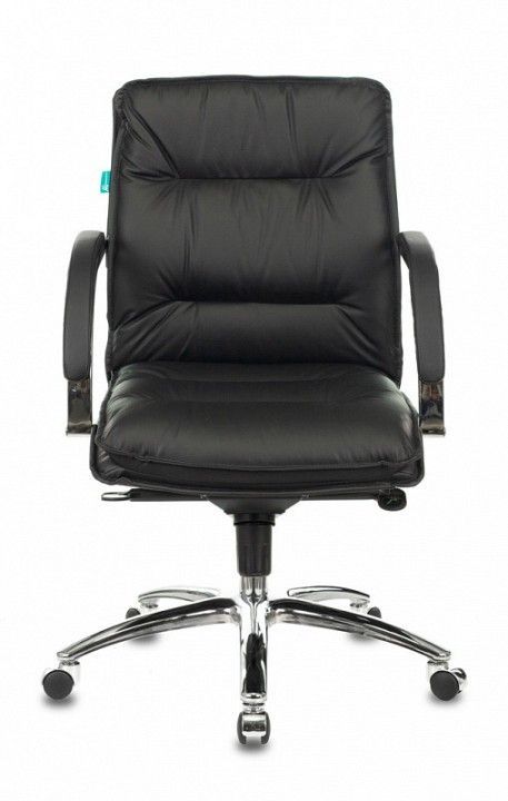 кресло руководителя бюрократ t-9927sl-low/black низкая спинка черный кожа крестовина хром