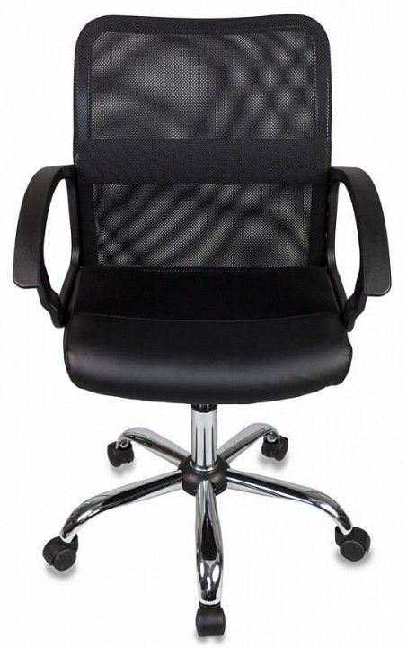 кресло бюрократ ch-590sl/black спинка сетка черный сиденье черный искусственная кожа крестовина хром