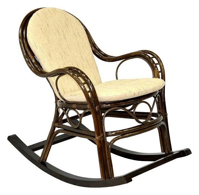 кресло-качалка marisa-r браун(темно-коричневое)/цвет подушки бежевый