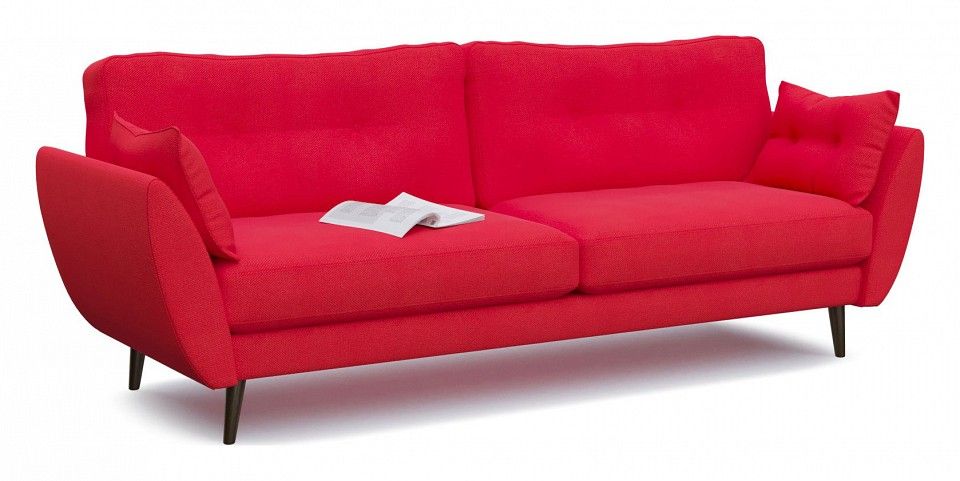 диван прямой vogue red нераскладной (микровелюр, красный) 226/88/91
