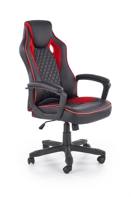 компьютерное кресло halmar baffin, черный - красный