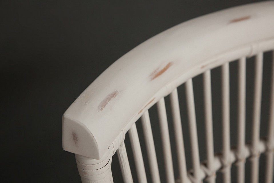 кресло secret de maison riviera с подушкой натуральный ротанг, 100х57,5х73см, белый+натуральный дистресс