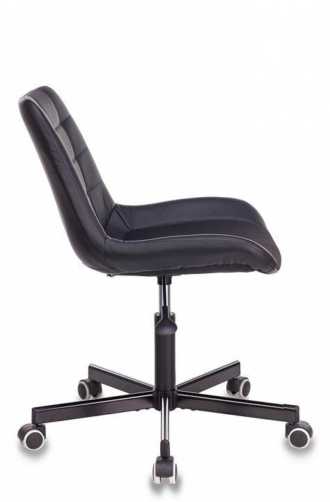 кресло бюрократ ch-350m/black без подлокотников черный искусст.кожа/ткань крестовина хром