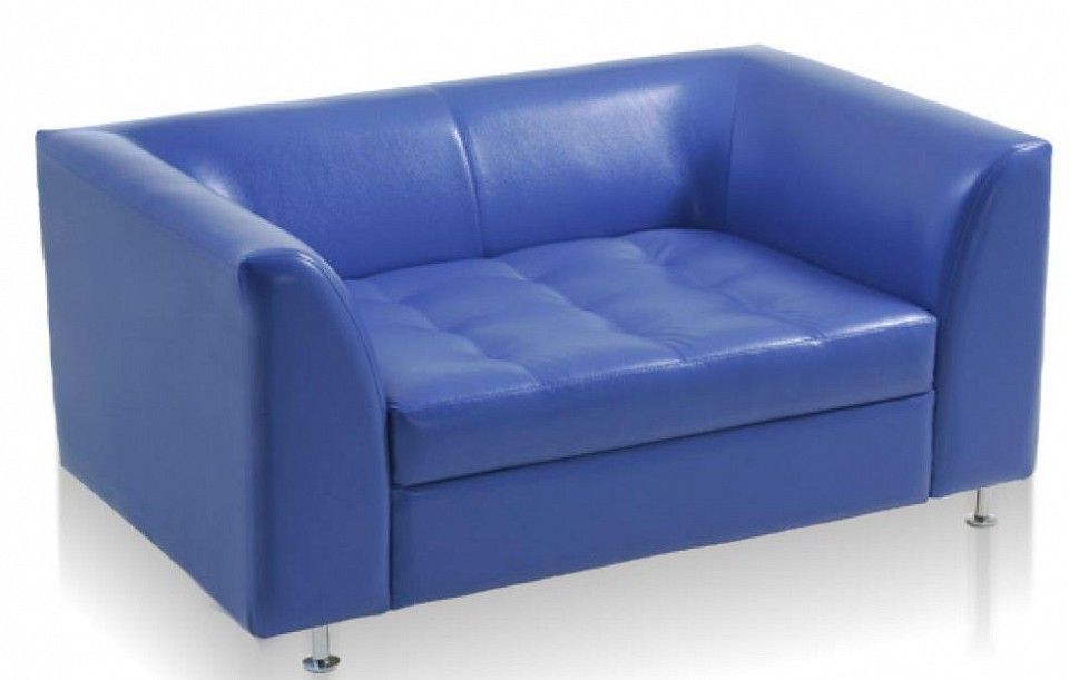 диван офисный фердинанд синий экокожа