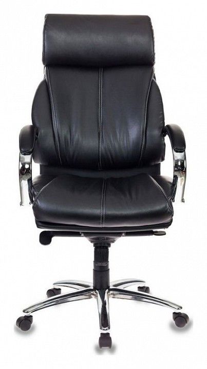 кресло руководителя бюрократ t-9904sl/black черный искусственная кожа крестовина хром