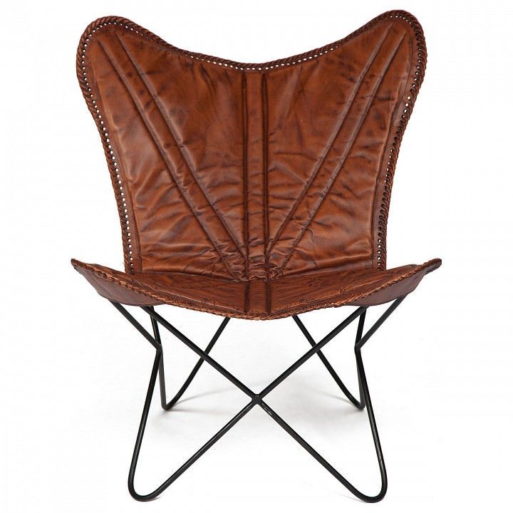 кресло secret de maison newton ( mod. m-8105 )  металл/кожа буйвола, 68*75*91, коричневый