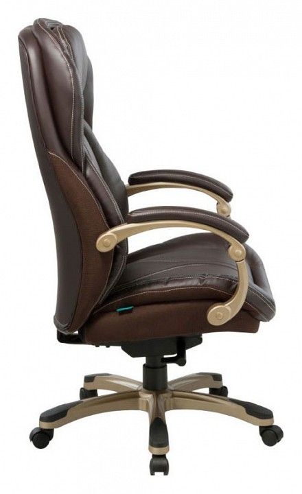 кресло руководителя бюрократ t-9919/brown коричневый рец.кожа/кожзам