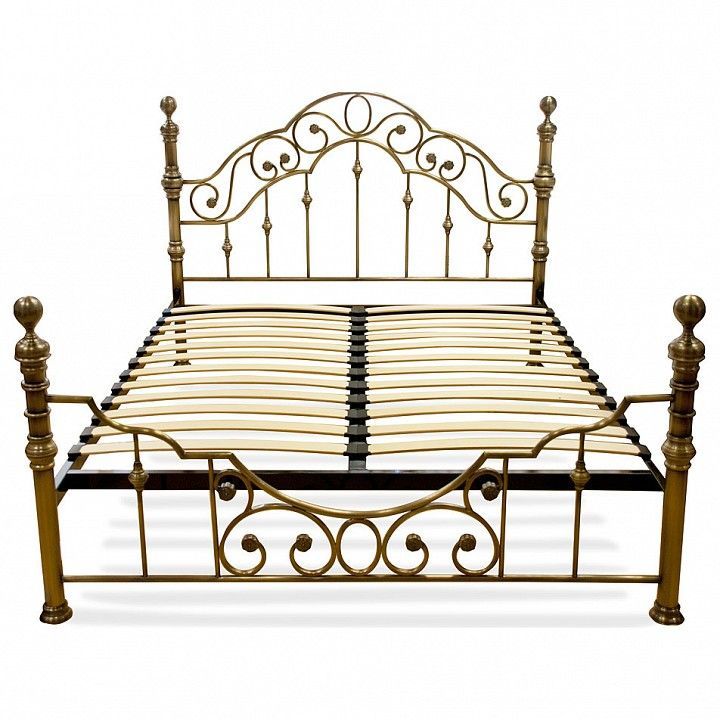 кровать металлическая victoria 140*200 см (double bed), античная медь (antique brass)