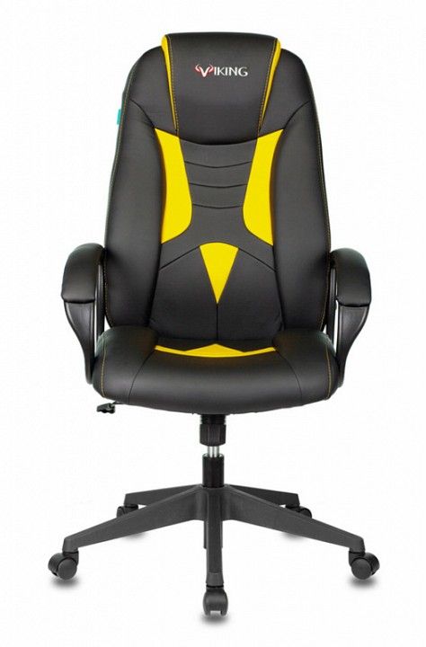 кресло игровое zombie viking-8n черный/желтый искусственная кожа крестовина пластик