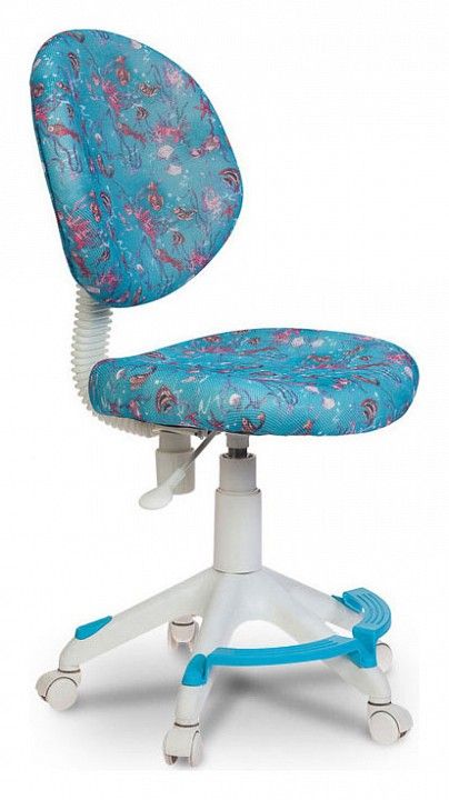кресло детское бюрократ kd-w6-f/aqua голубой марки сетка (пластик белый)