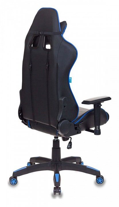 кресло игровое бюрократ ch-778/bl+blue две подушки черный/синий искусственная кожа