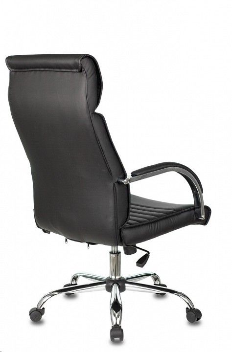 кресло руководителя бюрократ t-8010n/sl/black черный искусственная кожа крестовина хром