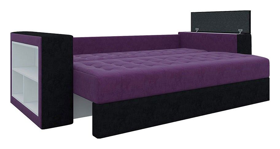 диван пазолини, вельвет люкс фиолетовый+черный ()