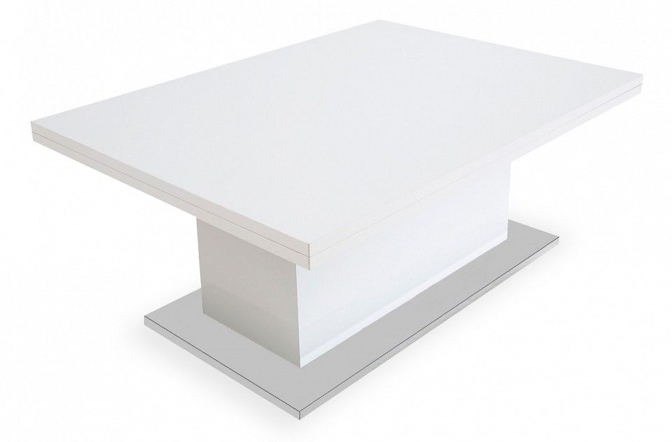 levmar стол-трансформер slide белый глянец опоры: сатинированная сталь