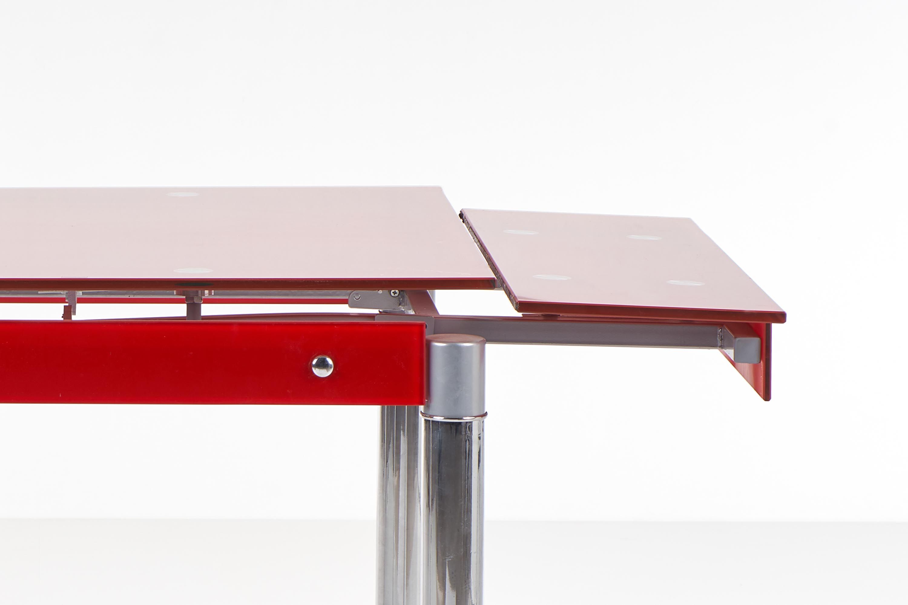 раскладной стол обеденный halmar kent (хром) (красный)