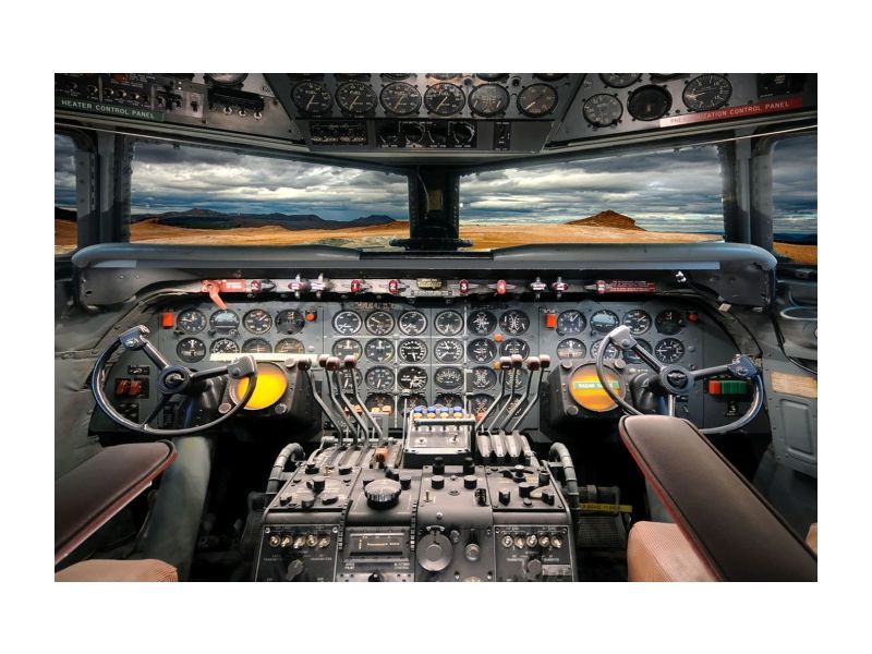 картина на стекле signal airplane cockpit 120x80