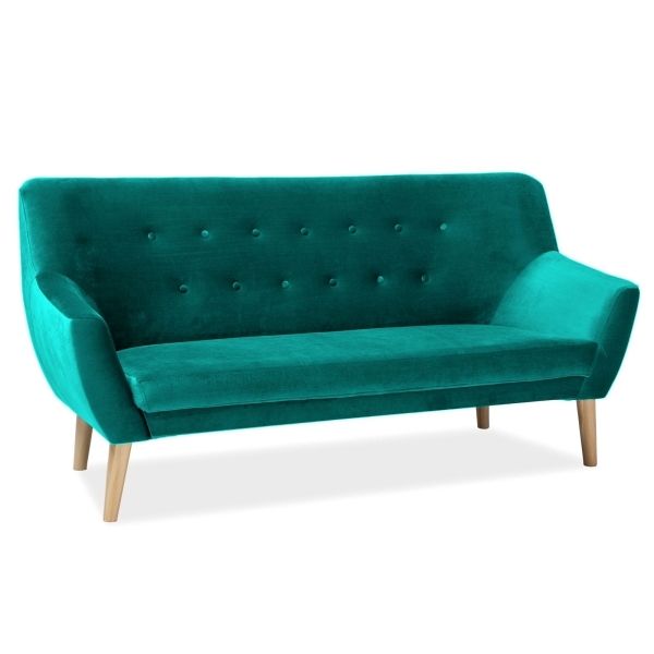 sofa nordic 3 velvet kolor turkus tapicerka bluvel 85 / buk