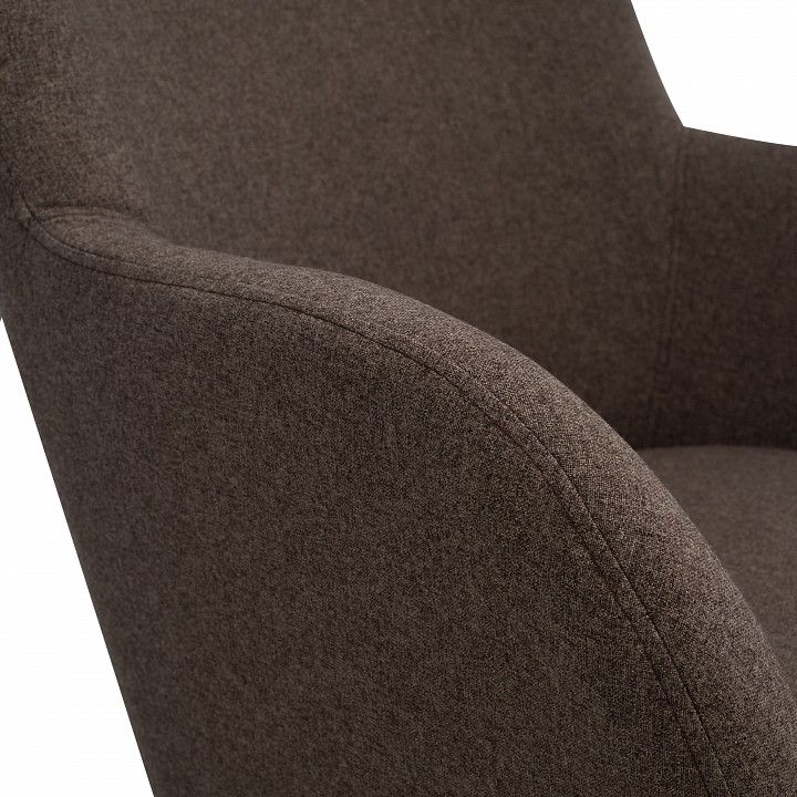 кресло-качалка leset sherlock металл: черный, деревянные пользья: натуральный,ткань: kr908-4 кофе