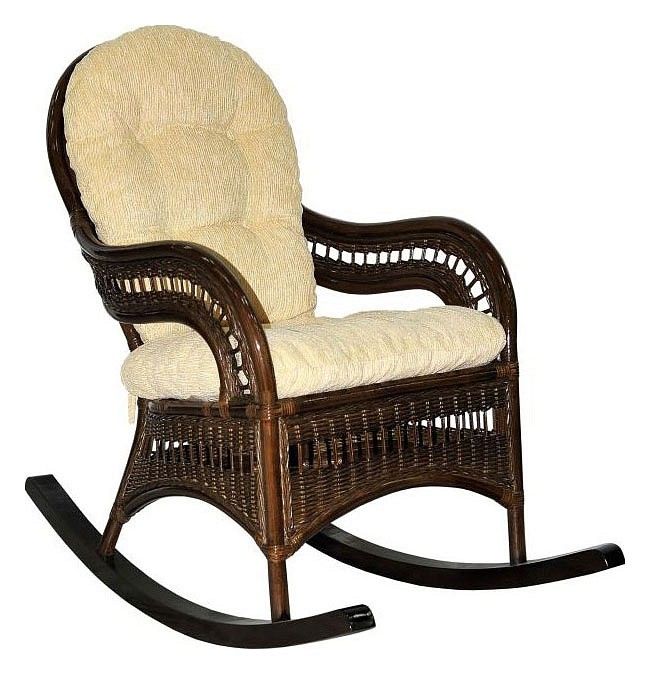 кресло-качалка kiwi браун(темно-коричневое)/цвет подушки золотистый