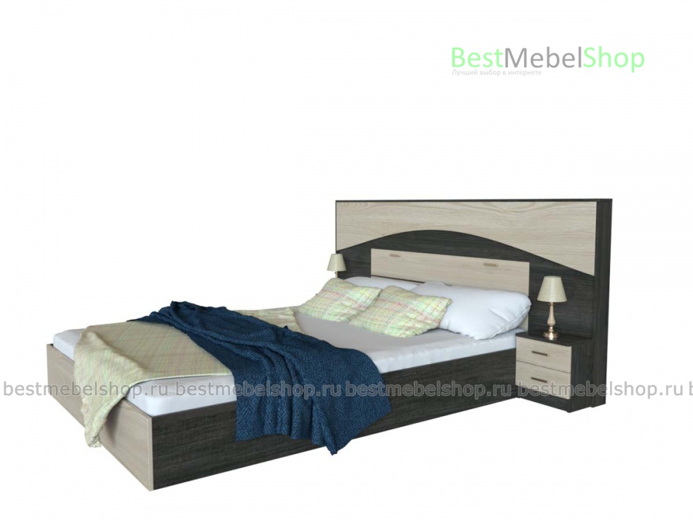 кровать с полками лия 6 bms