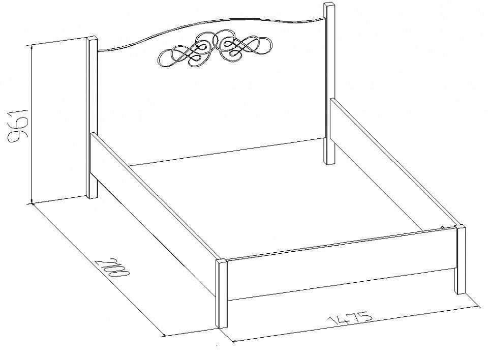 adele  3 (спальня) кровать 140 (дуб сонома)