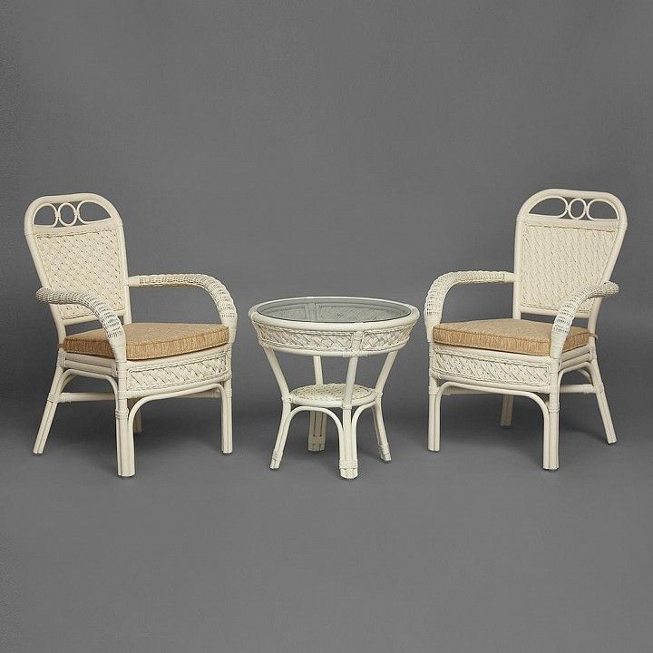комплект обеденный andrea ( стол + 4 кресла ) tch white (белый), ткань рубчик, цвет кремовый