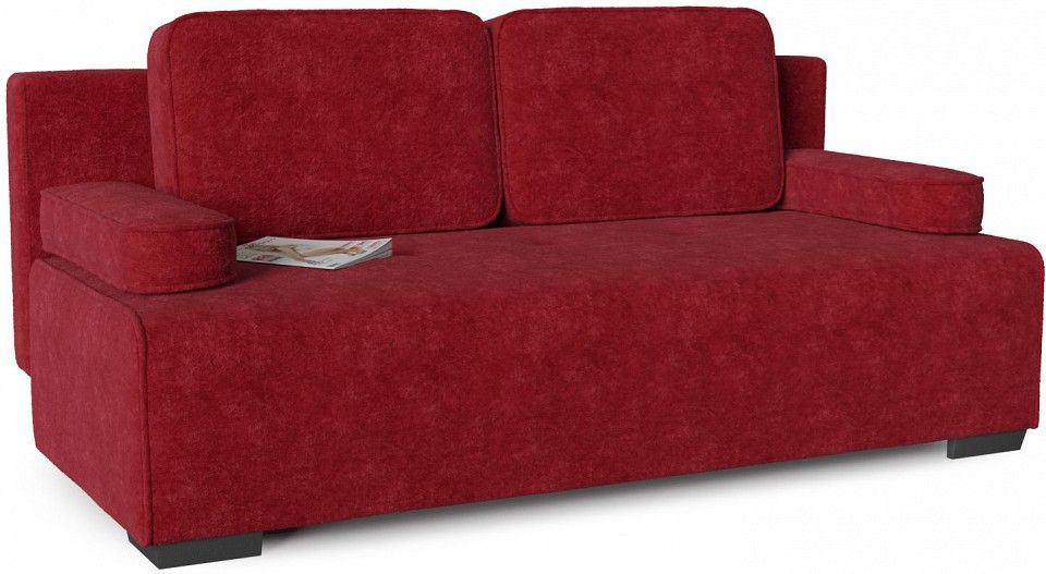 диван прямой лиссабон люкс red красный флок
