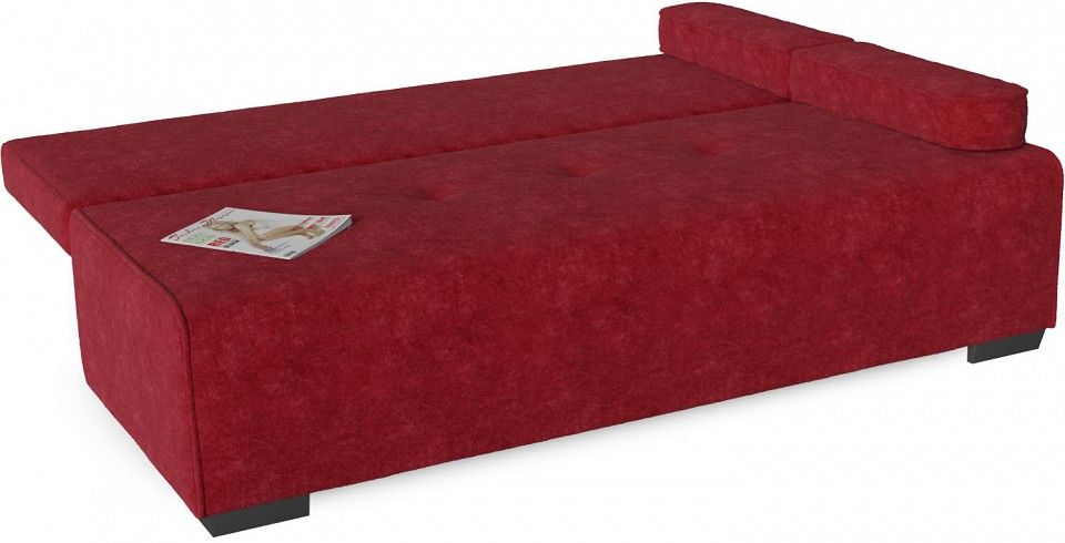 диван прямой лиссабон люкс red красный флок