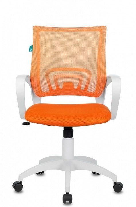 кресло бюрократ ch-w695n/or/tw-96-1 оранжевый tw-38-3 tw-96-1 сетка/ткань (пластик белый)
