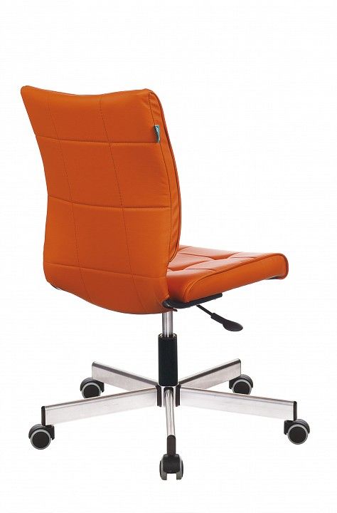 кресло бюрократ ch-330m/or-20 без подлокотников оранжевый искусственная кожа крестовина металл под хром
