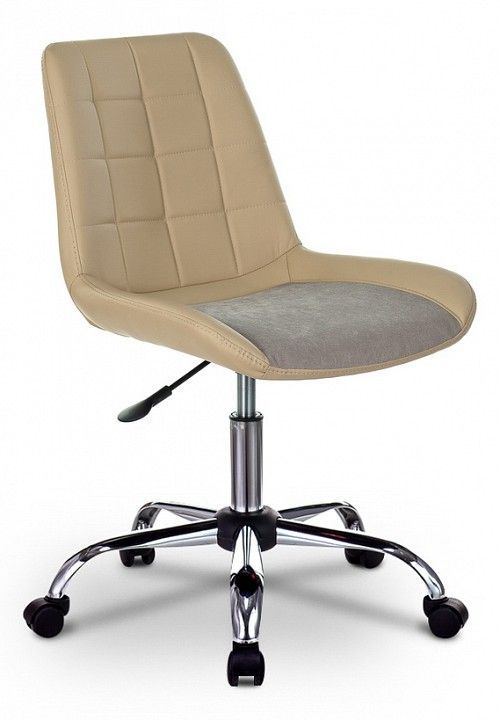 кресло бюрократ ch-350sl/ivory светло-бежевый искусст.кожа/ткань крестовина хром