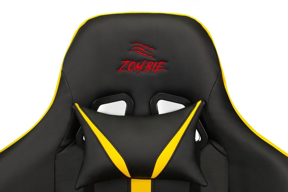кресло игровое zombie viking zombie a4 черный/желтый искусственная кожа с подголов. крестовина пласт