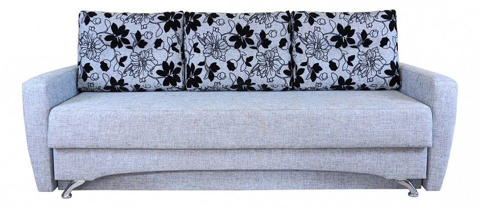 диван еврокнижка шарм-дизайн опера 150 шенилл серый цветы