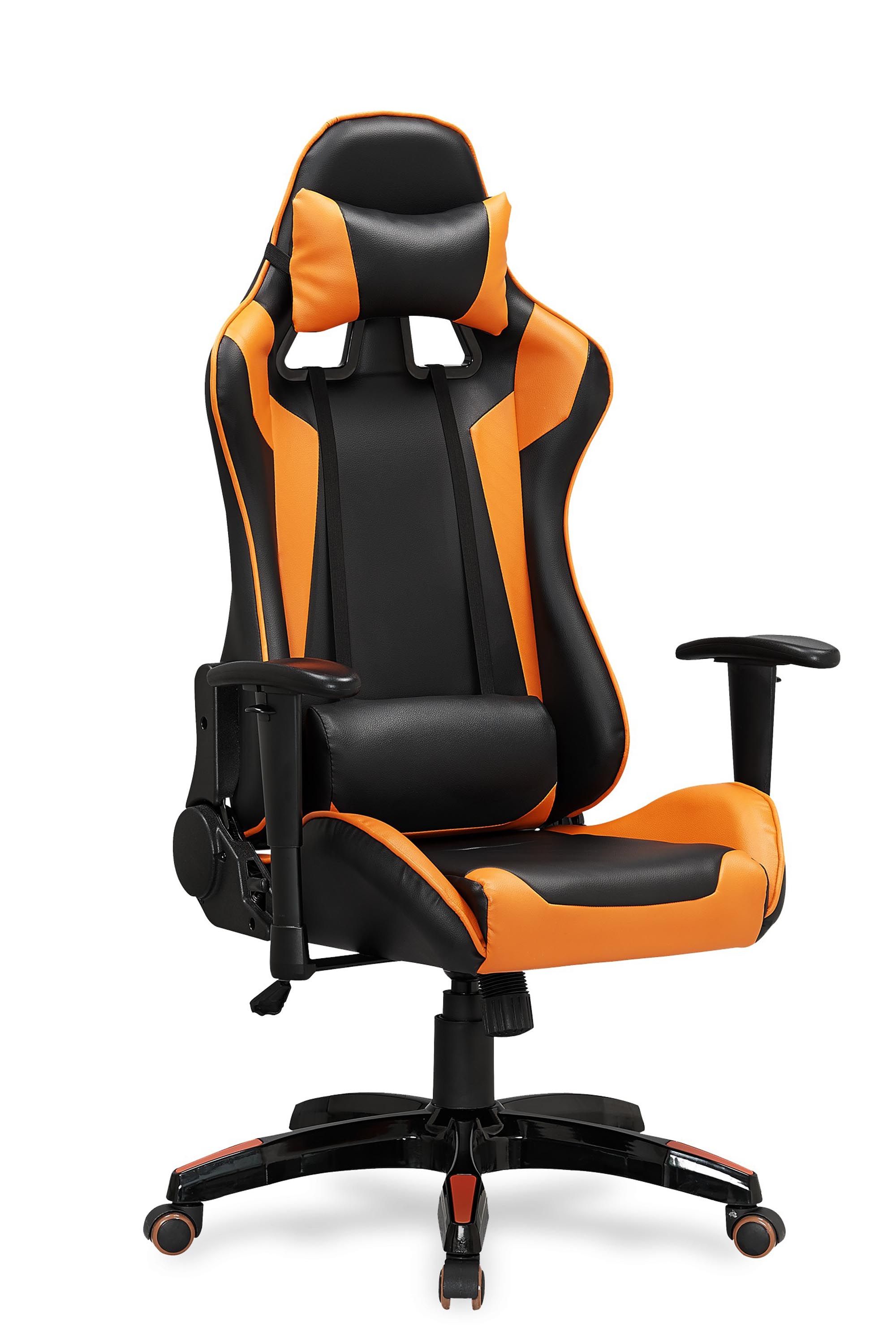 кресло компьютерное halmar defender 2 (экокожа - черно-оранжевый)