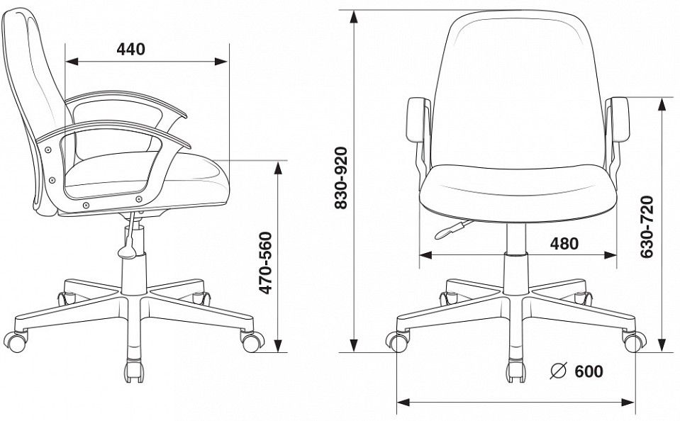 кресло бюрократ ch-808-low/#b низкая спинка сиденье черный 3с11 на пиастре