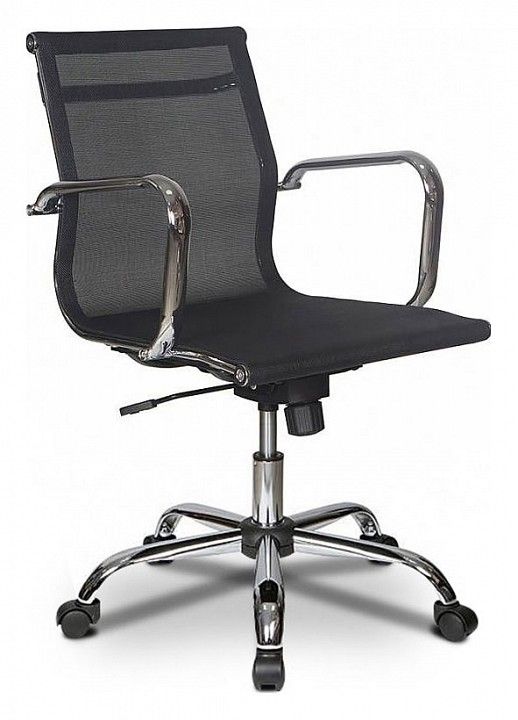 кресло руководителя бюрократ ch-993-low/m01 низкая спинка черный сетка крестовина хром ()