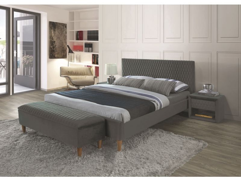 кровать signal azurro velvet 160x200, серый