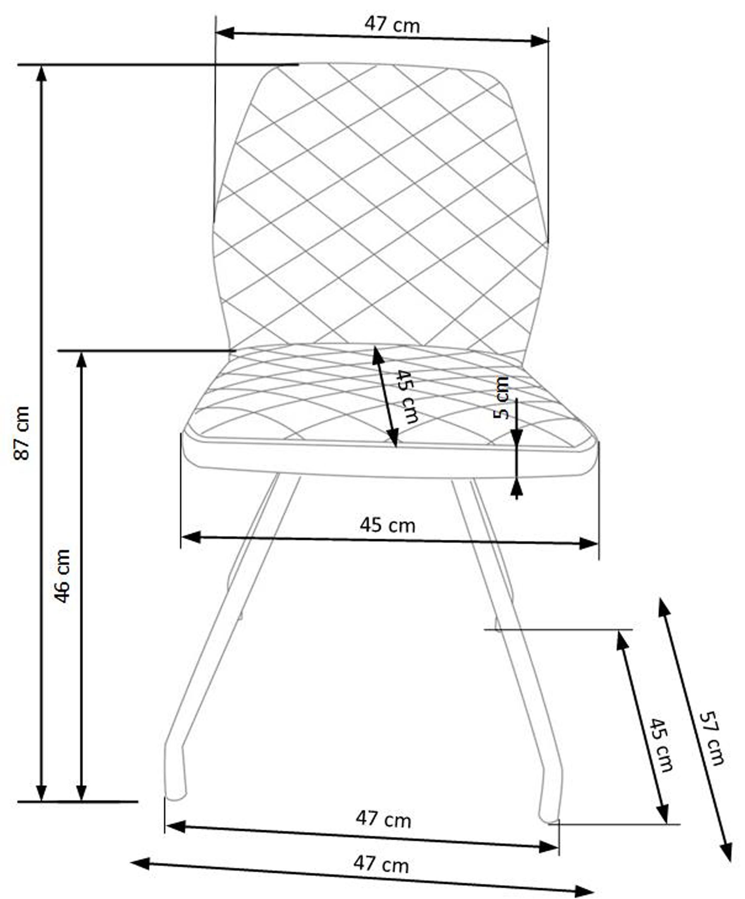 k-242, стул, halmar, сталь (экокожа, серый)