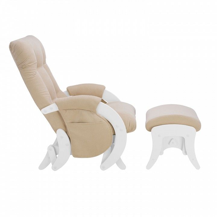 комплект, кресло для кормления и укачивания     milli smile (с карманами) молочный дуб, ткань verona vanilla