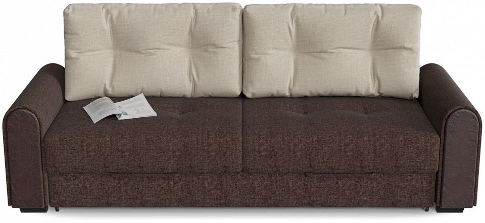 диван прямой хлоя 2 дизайн 5 еврокнижка (рогожка, коричневый) 221/87/82