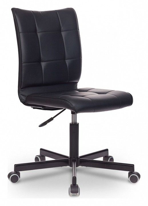 кресло бюрократ ch-330m/black без подлокотников черный искусственная кожа крестовина металл